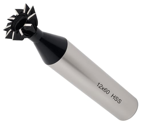 NACX 12mm x 60-Degree HSS Dovetail Cutter Milling End Mill, High Speed Steel Dovetail Milling Cutter