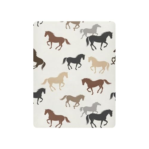 Image of Horses Beige Fitted Crib Sheet for Boys Girls Baby Toddler Mattress Sheets for Pack N Play Mattresses,39 x 27 in