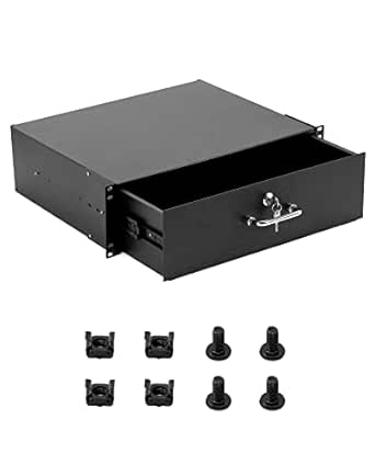10 Best Lockable Server Room Cabinets for QA Lab in 2026 6 QWORK 3U Drawer Server Cabinet Case, Lockable Rack Mount Drawer, Black
