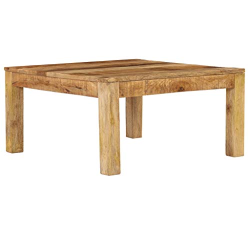 vidaXL Mesa de Centro de Madera Maciza de Mango 80x80x40cm Mobiliario de Hogar