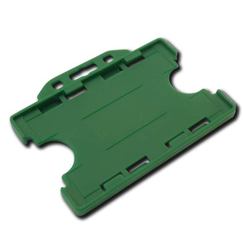 Identity-Plus: Green Open Faced Dual Double Sided Landscape ID Card Holder (100)