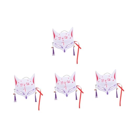 Masque renard et chat demi-visage FOMIYES pour cosplay et Halloween, lot de 4 pièces