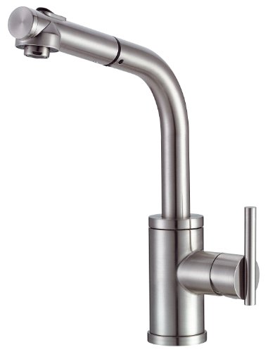 Danze D404058SS Parma Single Handle Pull-Out Kitchen Faucet with SnapBack Retraction, Stainless Steel
