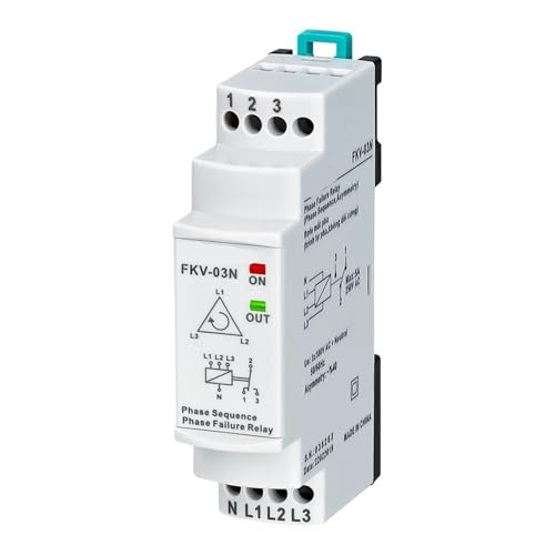 Relais de séquence de phases FKV-03N boîtier compact pour contrôle de tension 380 VCA