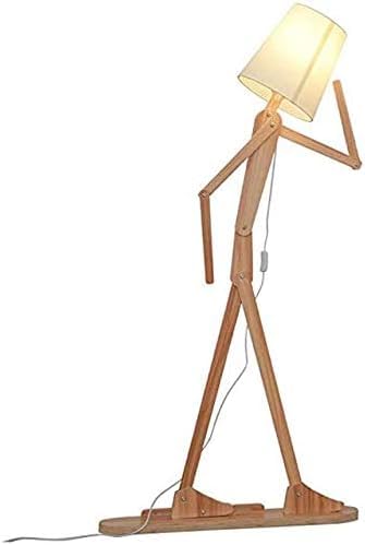 Lampe de sol en bois d'homme pour salon et bureau chaleureux