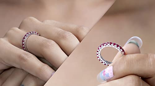 Dazzlingrock Collection Round Gemstone or Diamond Eternity Stackable Wedding Band for Women in Solid Gold2