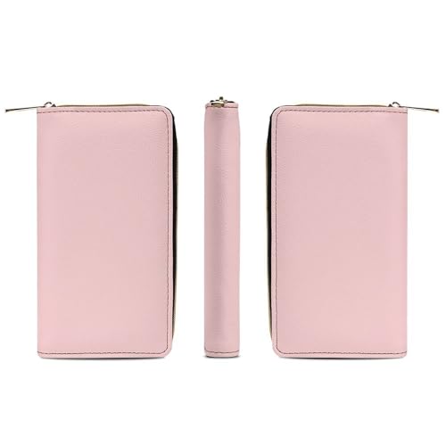 Long PU Zipper Wallet, Travel Purse Fashion Design, Huge Storage Capacity Wallet, Cute Decor Purse For Men And Women Light Pink3