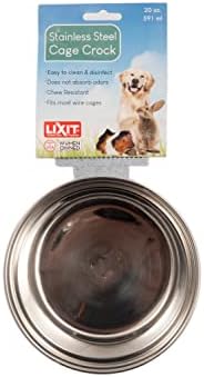 Lixit Quick Lock Cage Bowls for Small Animals and Birds. (20oz, Stainless)