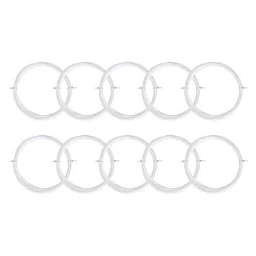 PATIKIL 10M Badminton Racket String, 10 Pack Durable Nylon Racquet Replacement Lines Thread Wire High Elastic for Badminton Training, White