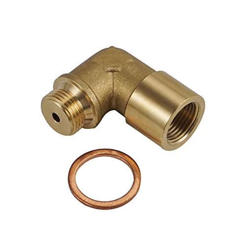Sensor de oxígeno Conector Universal de latón M18 X 1,5, Kit de enchufe de escape, herramientas extensoras espaciadoras de Sensor de oxígeno O2 de 90 grados Respuesta de alta velocidad, para que su ve