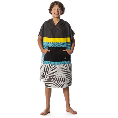 Image of Flow Changing Poncho for Kids - Microfiber Hooded Swim Towel Poncho for Boys & Girls, Perfect for Beach, Pool, or Swim - Quick Dry, Absorbent, Light Weight, and Easy to Pack (Shoreline, Medium)