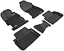3D MAXpider All-Weather Floor Mats for Subaru Impreza 2017-2022 / Crosstrek 2018-2022 Custom Fit Car Floor Liners, Kagu Series (1st & 2nd Row, Black)