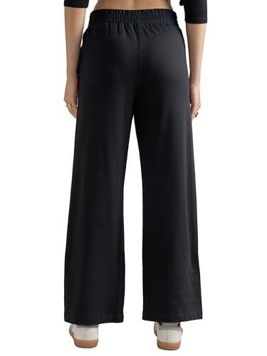 Image of Tokyo Talkies Pure Cotton Flared Wide Leg Trousers | Mid-Rise with Side Pockets|Casual Pants