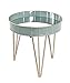 Produktbild HAKU Möbel Beistelltisch blau, Gold, grau, Metall, Spiegel - Maße: H 40 cm x Ø 41 cm, Style: Art Deco