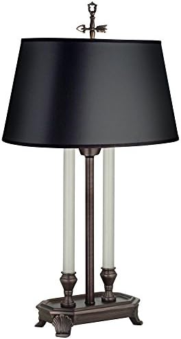 Miniatura 3 de Stiffel Lámpara de escritorio de 2 columnas de bronce antiguo antiguo de 28 pulgadas de alto