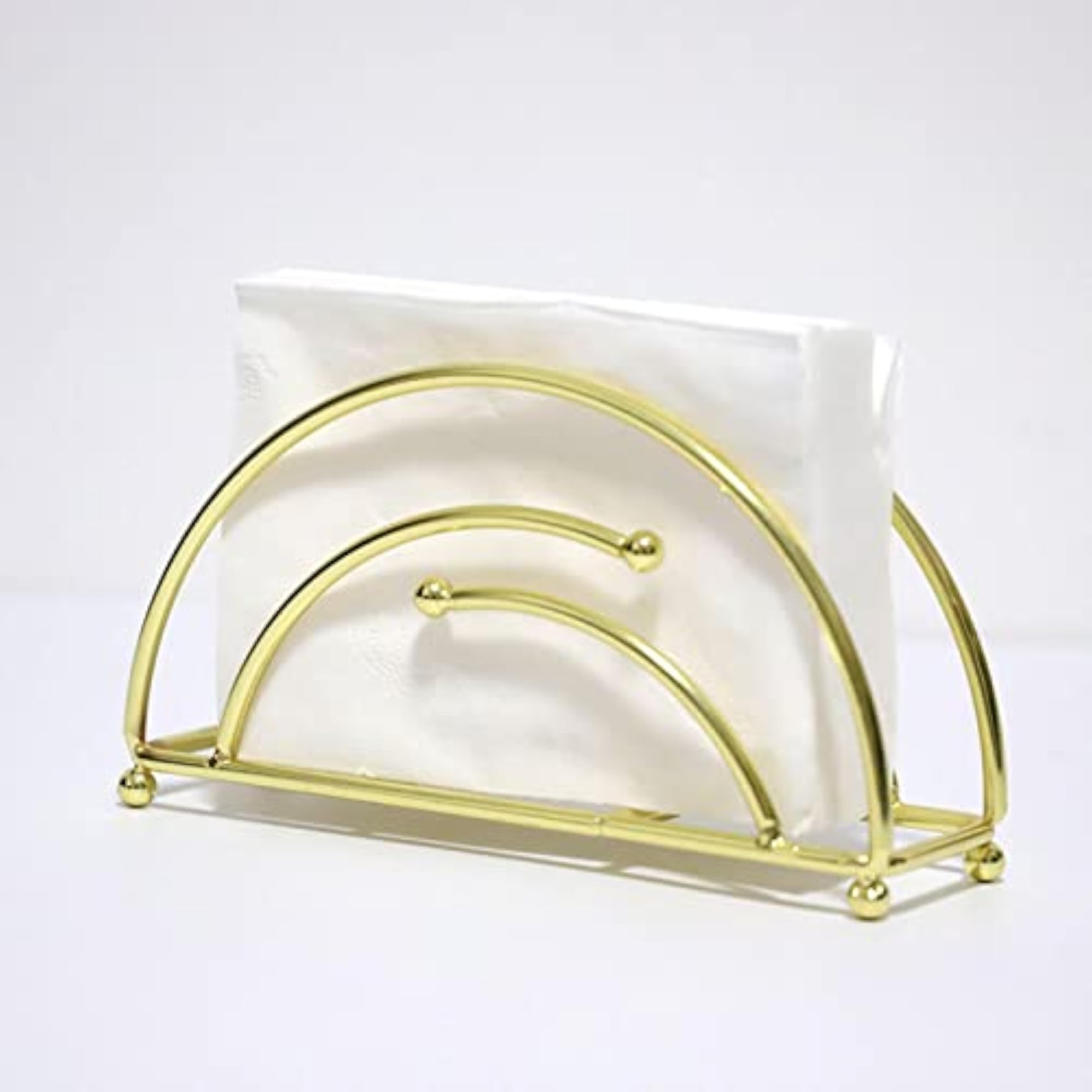 3x Metal Tabletop Napkin Holder Stand, Golden
