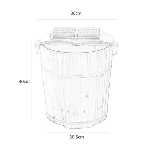 Banera de sauna de madera para pies con masaje miniatura 2