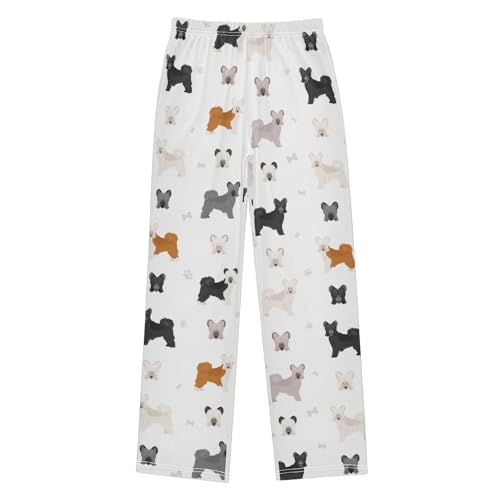 Boys' Pants Chinese Crested Dog Long Bottoms Jogger Pants Elastic Waist Trousers with Pockets S-XL