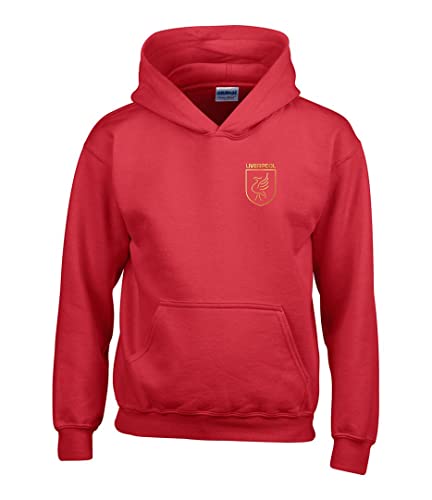 LiverBird - Sudadera con capucha para niños, diseño de escudo de LiverBird, color rojo, rosso, 8 Años