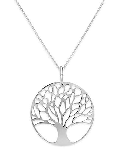 925 Solid Sterling Silver Tree Of Life Pendant With 18 Sterling Silver Curb Chain Gift Boxed