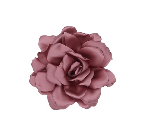 Image of Large Camellia Satin Fabric Flower Brooch Pins Hairpin for Women,ladies. (Dark pink)