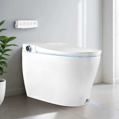 BidetMate 6000 Series Intelligent Bidet Japanese Toilet Combination – Hands-Free Open/Close toilet and bidet – Instant Heated Water, Dryer, & Seat – Quick Drying Cyclone-Dri, Auto Flush, Night Light