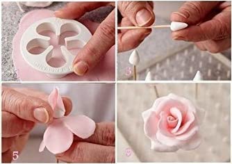 Moldes de fondant para decoración de pasteles, cortador de émbolo de galletas para tartas, moldes de pasta de goma para manualidades, hojas de flores, mariposas, forma de corazón, moldes de decoración 7