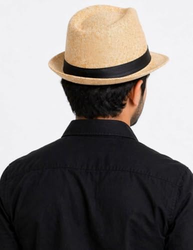 Image of BookMyCostume Golden Western Cowboy & Ballroom Style Hat| Fancy Dress Accessory for Dance, Stage Shows & Theme Parties For Adults