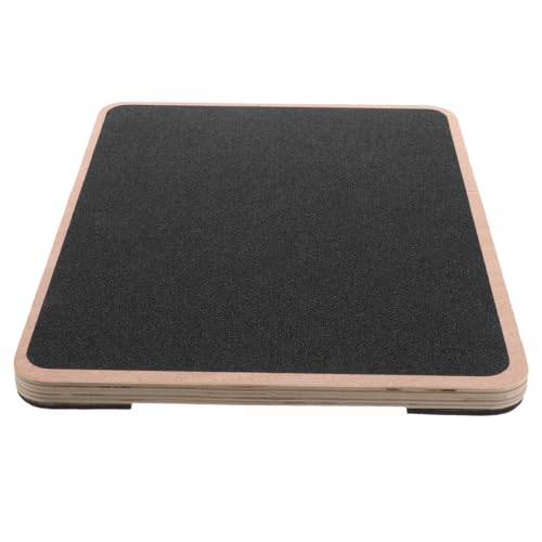GLEAVI Balancebrett Holz Quadratisch Gleichgewichtstrainer für Erwachsene Yoga Fitness Balanciergerät Stabil Schwarz