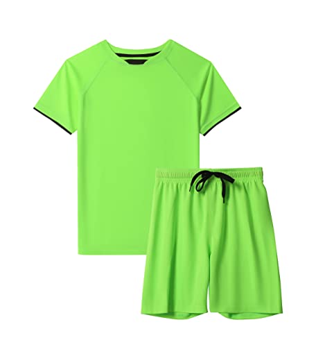 Image of DANI CHINS Boys Loose Athletic Short-Sleeve Shirt and Active Mesh Shorts Set