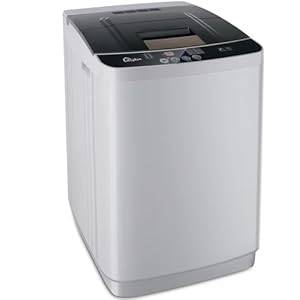 Portable Washing Machine Fully Automatic Washer 1.8 Cuft with Drain Pump, Compact Laundry Washer and Spin Dryer 12lbs Capacity, Faucet Adaptor, 10 Wash Programs for Apartments RV Dorms