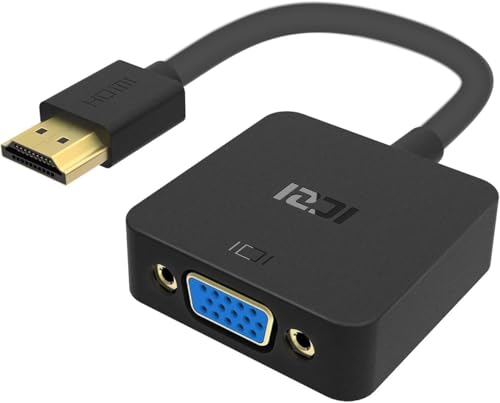 ICZI Adaptador HDMI a VGA,Convertidor HDMI a VGA 1080P para Cable de Carga para PC, Portátiles, HDTV, Proyectores, y Otros Dispositivos HDMI