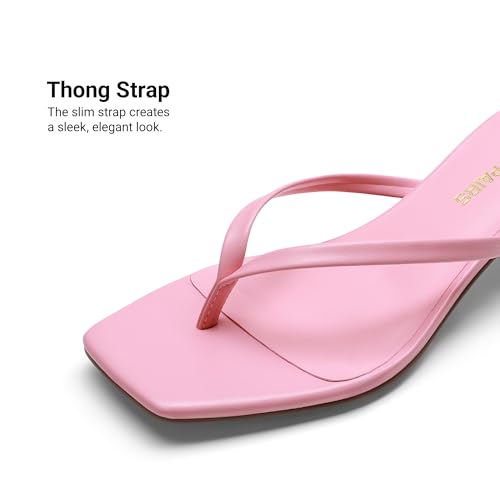 Image of DREAM PAIRS Kitten Heels for Women Flip Flop Low Heels Square Open Toe Sandals Thong 1.97 Inch Heeled Sandals for Summer Vacation