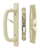 Veranda Sliding Glass Door Handle Set with Mortise Lock, Tan, Keyed, 3-15/16” Screw Holes, 1-1/2” Do