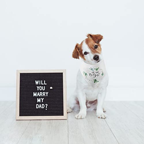 HACRAHO Hunde-Hochzeits-Bandana, 2 Stück Weiß My Humans Are Getting Married Dog Bandana She Said Yes Triangel-Hundebandana-Schal mit Blumenmuster für Hundeliebhaber-Geschenke