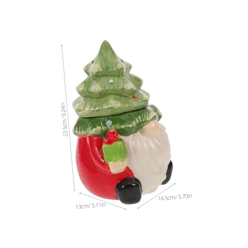 Boîte à biscuits forme de sapin de Noël Cabilock en céramique avec couvercle - 3