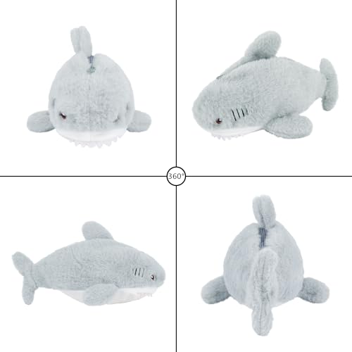 Image of Minache Plush Animal Stationery Pouch Women Cute Dog /Dinosaur Plush Pencil Case Ladies Cosmetic Bag (8094+Shark), bd-06484AD