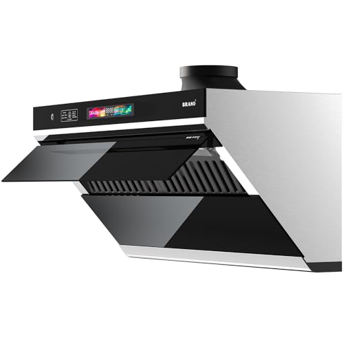 Under Cabinet Range Hood 30 inch, 900 CFM Kitchen Hood with Voice/Gesture/Touch Control,Ducted/Ductless Convertible Stainless Steel Range Hood, 4 Speed Exhaust Fan,Adjustable Lights