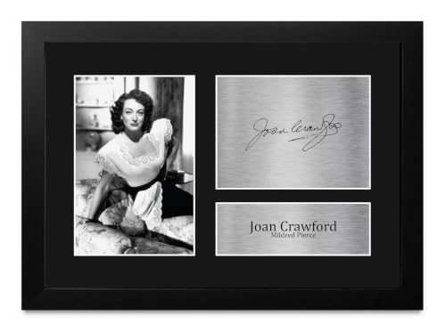 Memorabilia Joan Crawford Mildred Pierce réplica de foto firmada con marco A4 de alta fidelidad