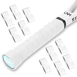 FT FINGER TIP 10 Pack Tennis Racket Grip Tape, Anti-Slip Tennis Overgrip, Precut Sweat-Absorbing Tennis Grip for Badminton, Pickleball, Tennis (White)