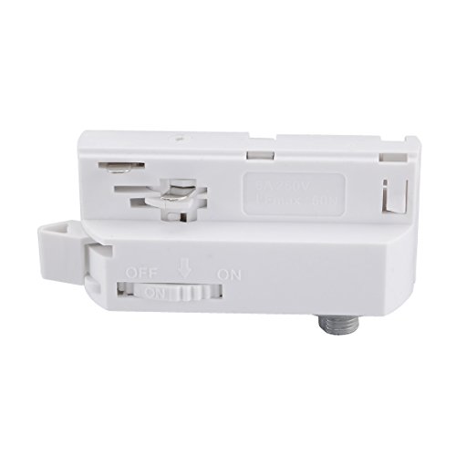IIVVERR 3-Wire Track Rail Joint Connector On/off Control Lighting Fittings GT-304 White (3-Wire Track Joint Connector On/Control Fittings GT-304
