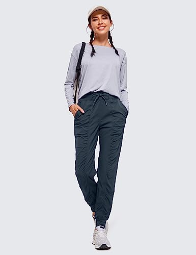 Image of CRZ YOGA Ease Line Joggers 26 inch /28.5 inch /30.5 inch | Casual, Lightweight, Ruched Design, Pockets, for Women