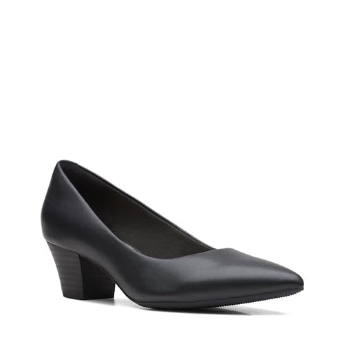 Clarks Clarks Collection Women's Teresa Step Pump, Black Leather, 7.5 Wide US