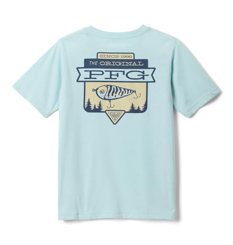 Columbia Youth Boys PFG Big Fisher Short Sleeve Tee, Marine Light Graphic, Medium