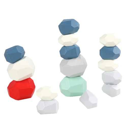 BESPORTBLE 1 Set Colorful Wooden Building Blocks Educational for Hand Eye Coordination and Logical Thinking Safe Water Based Paint for Creative Play