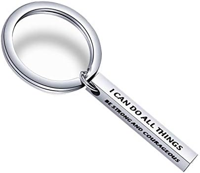 FEELMEM AA Recovery Gift Sobriety Gift I Can Do All Things Vertical Bar Pendant Keychain AA Alcoholics Anonymous…