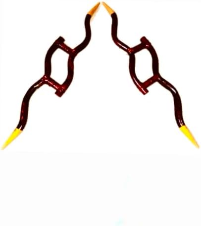 Maan Kombu (Wood), Maduvu, Deer Horn(Wooden), Silambam Maan Wood Kombu, (Set of 2)