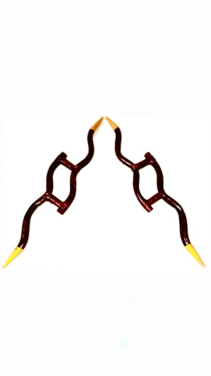 Maan Kombu (Wood), Maduvu, Deer Horn(Wooden), Silambam Maan Wood Kombu, (Set of 2)