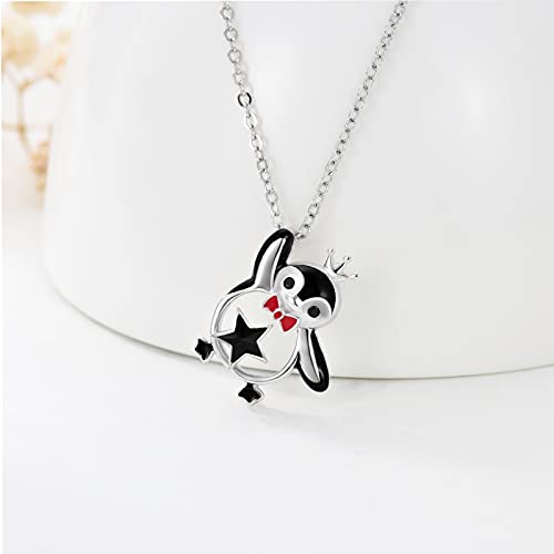 TRISHULA Penguin Necklace 925 Sterling Silver Penguin Pendant Star Necklace Animal Necklace Penguin Jewelry Gift for Women - Image 6