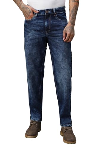Image of High Star Men Washed Cotton Tapered Fit Mid- Rise Jeans 21